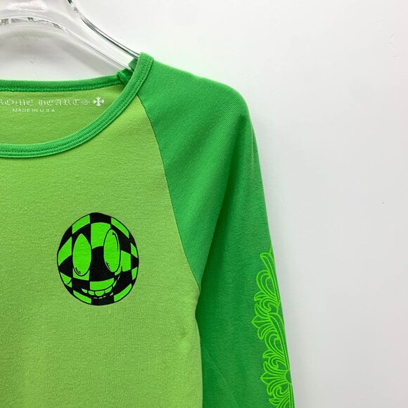 Chrome Hearts Green Kirin Arm Cotton Three-Quarter Sleeve T-Shirt M Round Neck - Picture 7 of 8